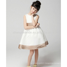 Baby Kids White Communion Dress A Line Longueur au genou Satin Flower Girl Dresses